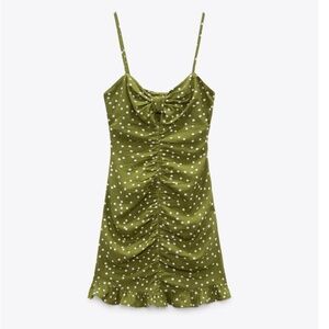 Polka Dot Rouched Mini Dress